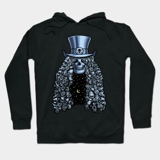 Long Hair Top Hat Skull of Rock Hoodie